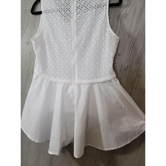 Poshmark HD in Paris White Eyelet Poplin Tank Top - Picture 4 of 8